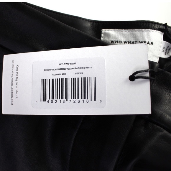 Who What Wear NWT Chreene Faux Vegan Leather Shorts XS - Picture 8 of 8